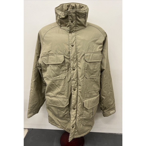 Woolrich Other - Vintage Woolrich Jacket Mens Large Long Beige Puffer Lined Parka Made in USA FS